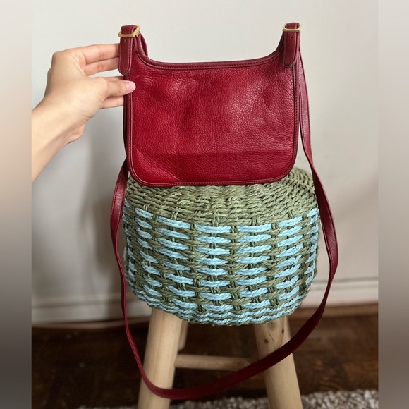 Giani Bernini Red Vtg Crossbody Real Leather Bag - Picture 2 of 14